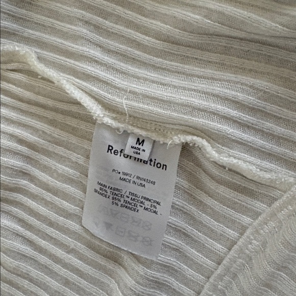 Reformation Petalo Cream Ribbed Wrap Top Sweater M - Picture 3 of 3